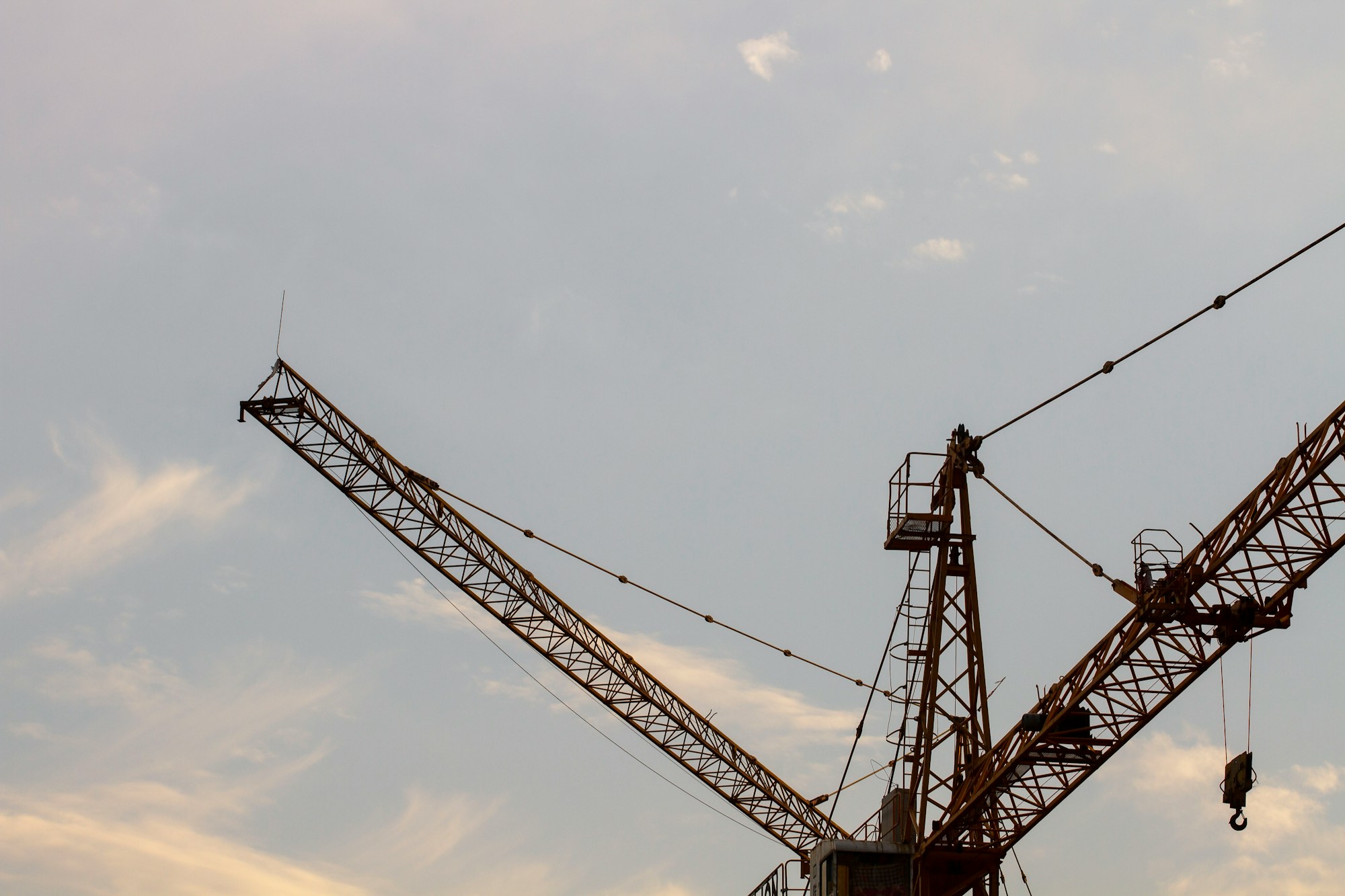 a crane with a blue sky